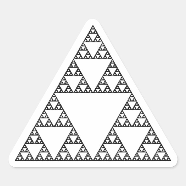 Pegatina Triangular Triángulo de Sierpinski (Anverso)