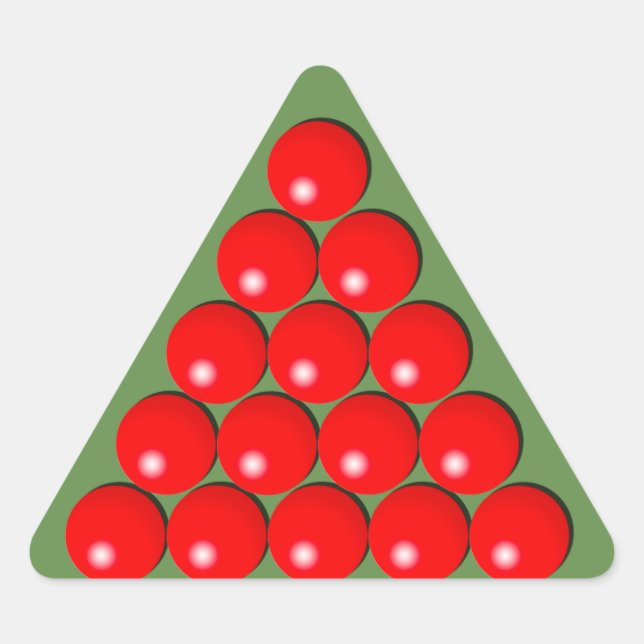 Pegatina Triangular Triángulo de Snooker - Bolas rojas (Anverso)