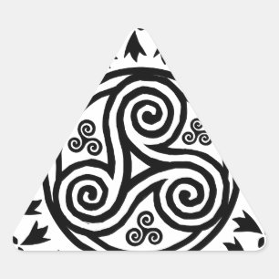 Pegatina Triangular Triskel bretón y herminas
