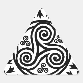 Pegatina Triangular Triskel bretón y herminas