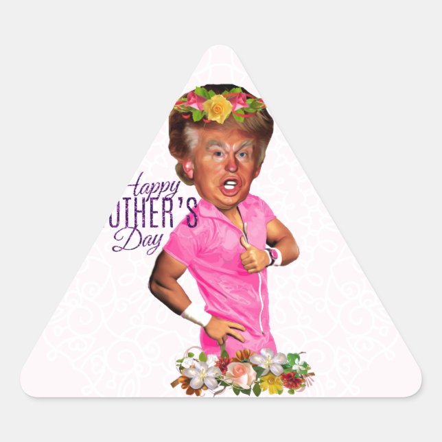 Pegatina Triangular triunfo del día de las madres felices (Anverso)