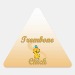 Pegatina Triangular Trombone Chick
