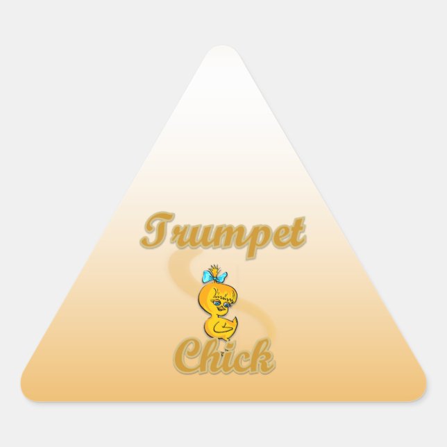 Pegatina Triangular Trumpet Chick (Anverso)