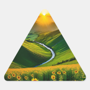 Pegatina Triangular Un impresionante paisaje natural que atrae la aten