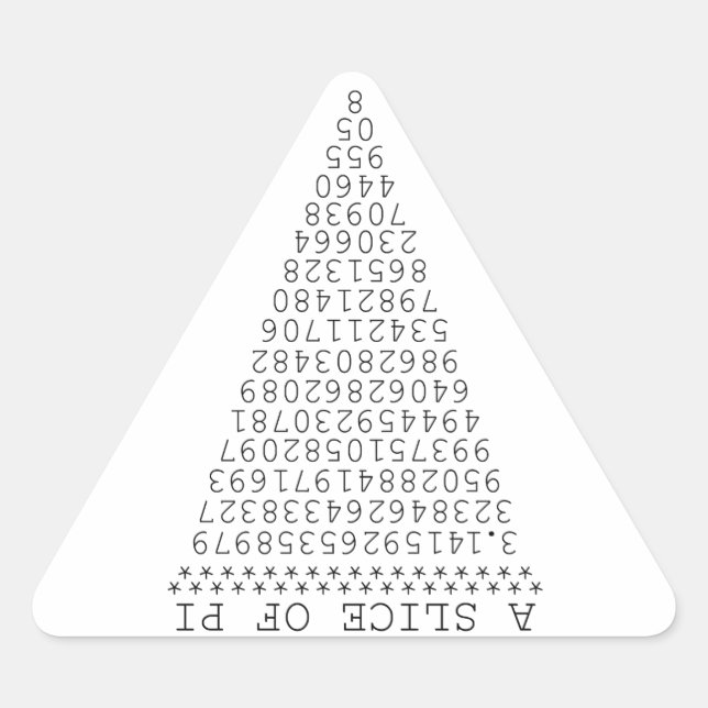 Pegatina Triangular Un trozo de gráfico de Pi (Anverso)