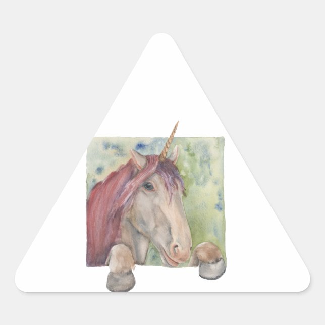 Pegatina Triangular Unicornio (Anverso)
