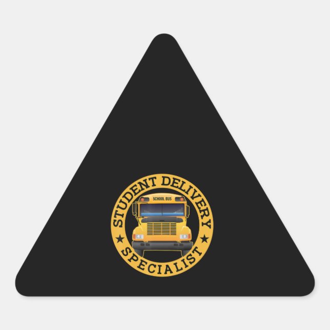 Pegatina Triangular Unidad de autobús escolar divertida de especialist (Anverso)