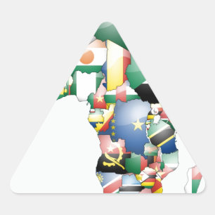 Pegatina Triangular Unidad en la diversidad: colección de banderas de