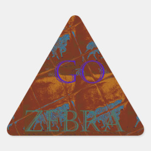 Pegatina Triangular Vamos Zebra Safari Art Print/Graphic