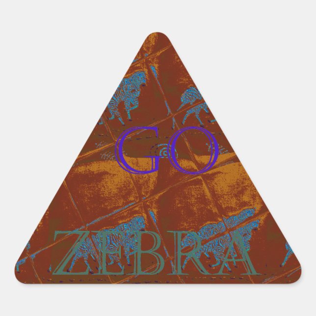 Pegatina Triangular Vamos Zebra Safari Arte Impreso/Gráfico (Anverso)