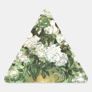 Pegatina Triangular Vase con Rosas - Van Gogh