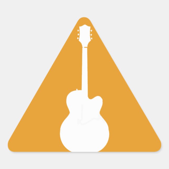 Pegatina Triangular vector de guitarra (Anverso)