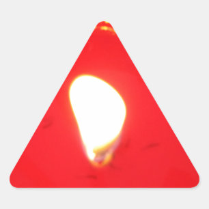 Pegatina Triangular Velas rojas, llamas, velas, Navidades amados