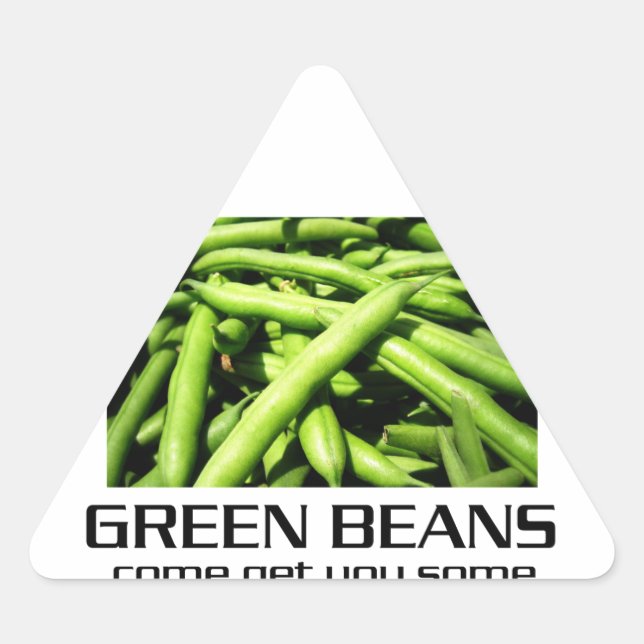 Pegatina Triangular Ven A Contarte Unos Granos Verdes. (Anverso)