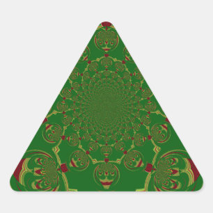 Pegatina Triangular Verde vintage
