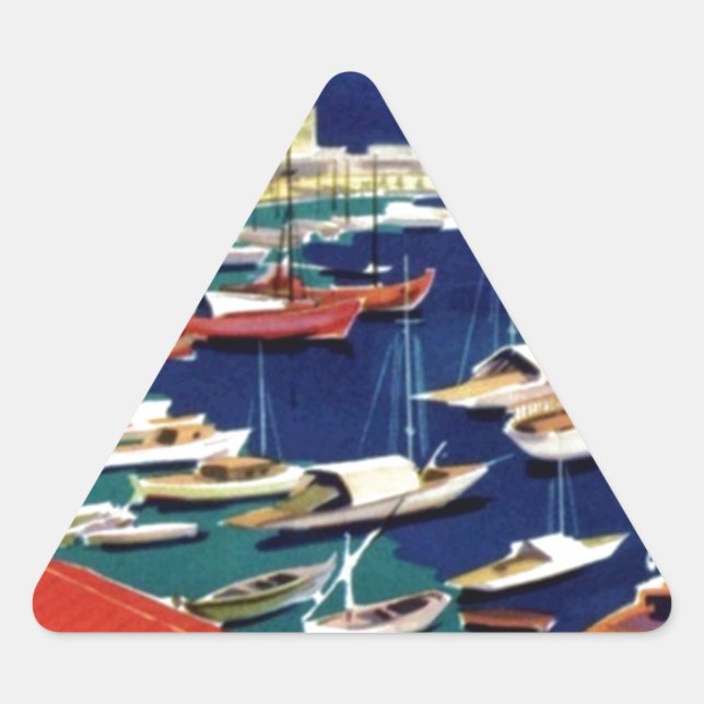 Pegatina Triangular Viajes de época Atenas Grecia (Anverso)