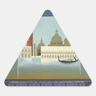 Pegatina Triangular Viajes de época Venecia Orient Express