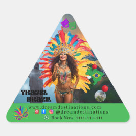 Pegatina Triangular Vibrant Brazilian Carnival Design Travel Agency