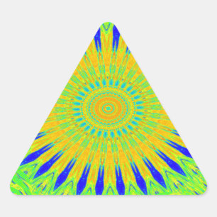 Pegatina Triangular Vibrante arte del patrón de traza africano verde d