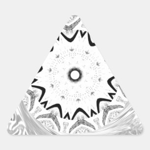 Pegatina Triangular Vibrante cultura africana: Una fusión rosa y cian