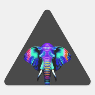 Pegatina Triangular Vibrante Elefante Salvamanteles de Vidrio Caja de 