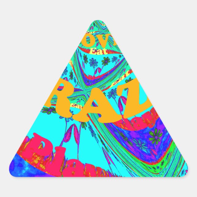 Pegatina Triangular Vibrante patrón floral: tributo brasileño come amo (Anverso)