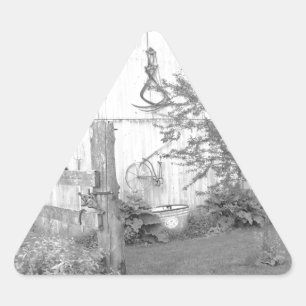 Pegatina Triangular Vintage Barn