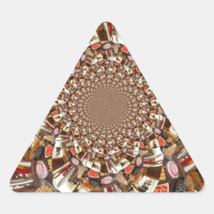 Pegatina Triangular Visión Psicodélica de Tonos Marrones