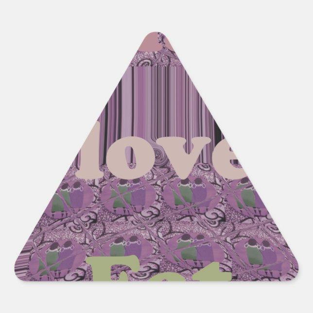 Pegatina Triangular Vive la Vida al Máximo: Diseño de Come, Ama, Juega (Anverso)