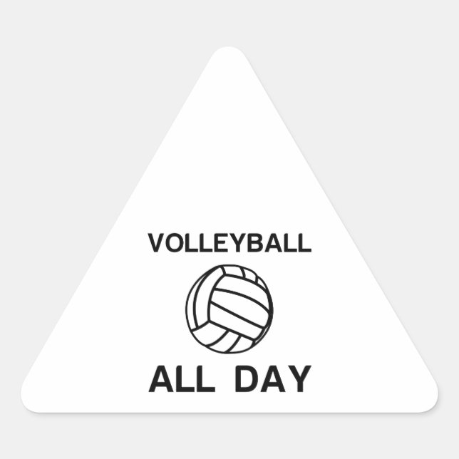 Pegatina Triangular Volleyball all day (Anverso)