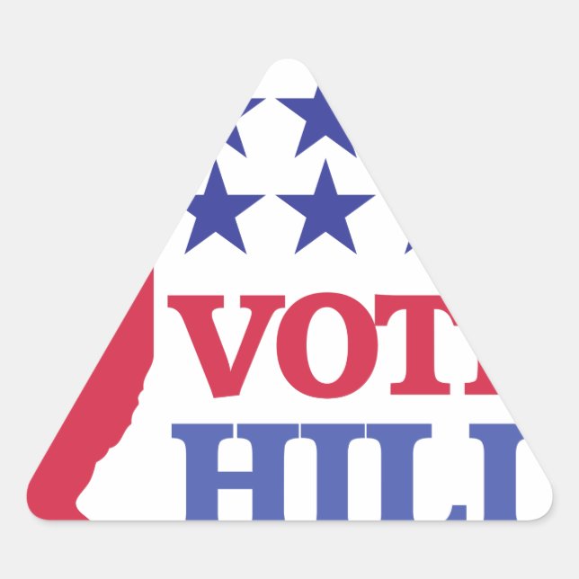 Pegatina Triangular votar por hillary (Anverso)