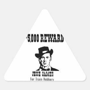 Pegatina Triangular Wanted Jesse James