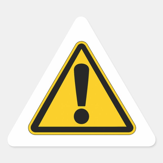 Pegatina Triangular Warning Sticker (Anverso)