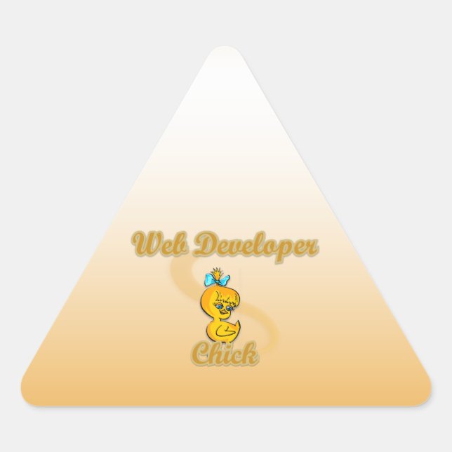 Pegatina Triangular Web Developer Chick (Anverso)