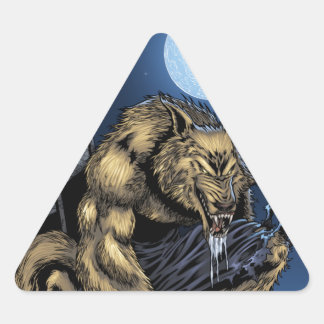 Pegatina Triangular Werewolf