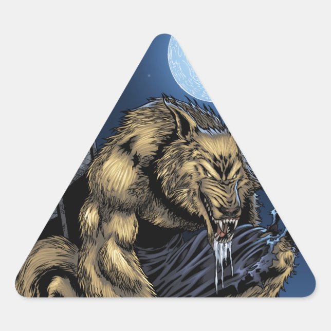 Pegatina Triangular Werewolf (Anverso)