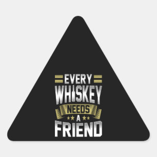 Pegatina Triangular Whiskey Lover   Todo Whiskey Necesita Amigos
