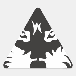 Pegatina Triangular Wilf Wolf Face Silhouette