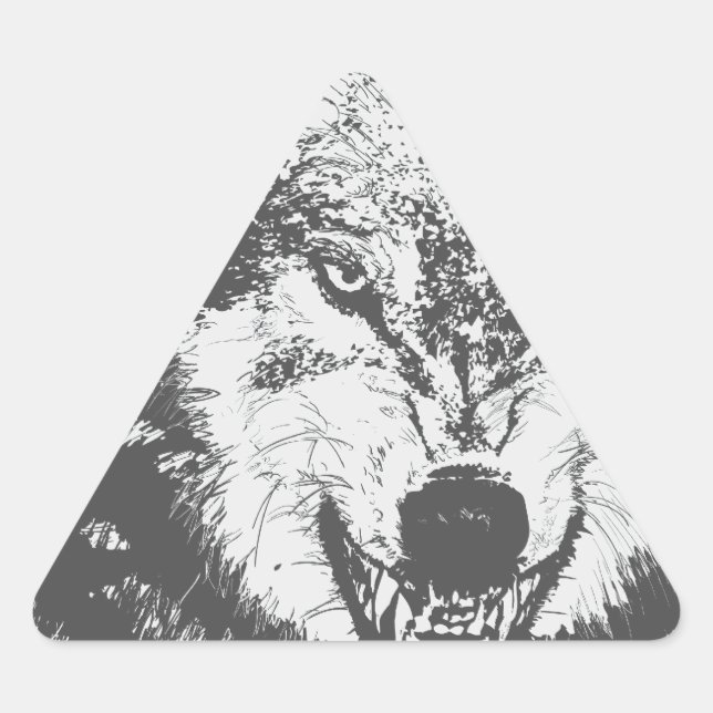 Pegatina Triangular Wolf (Anverso)