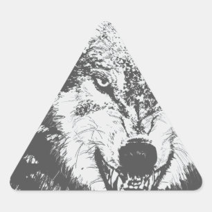 Pegatina Triangular Wolf