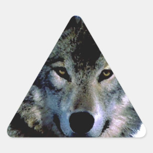 Pegatina Triangular Wolf