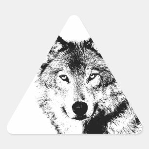 Pegatina Triangular Wolf