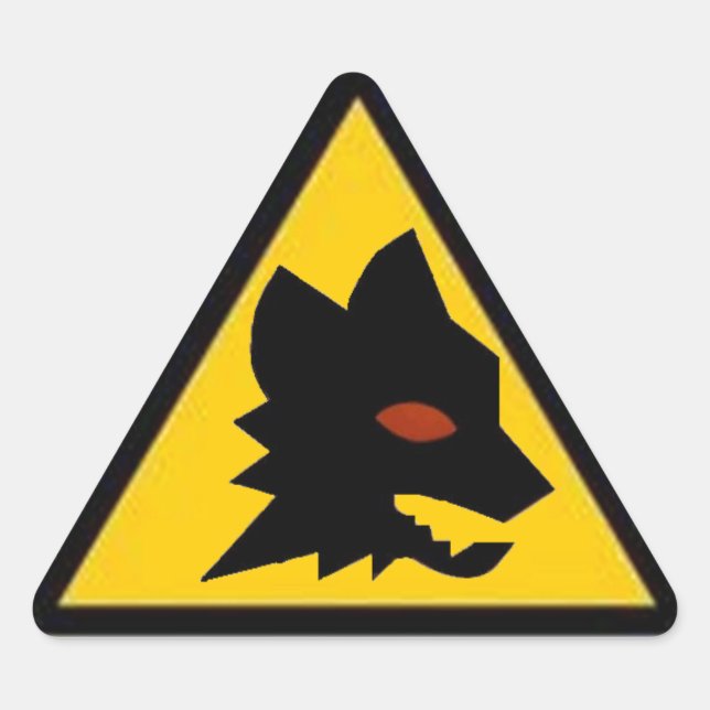 Pegatina Triangular Wolf Crossing (Anverso)