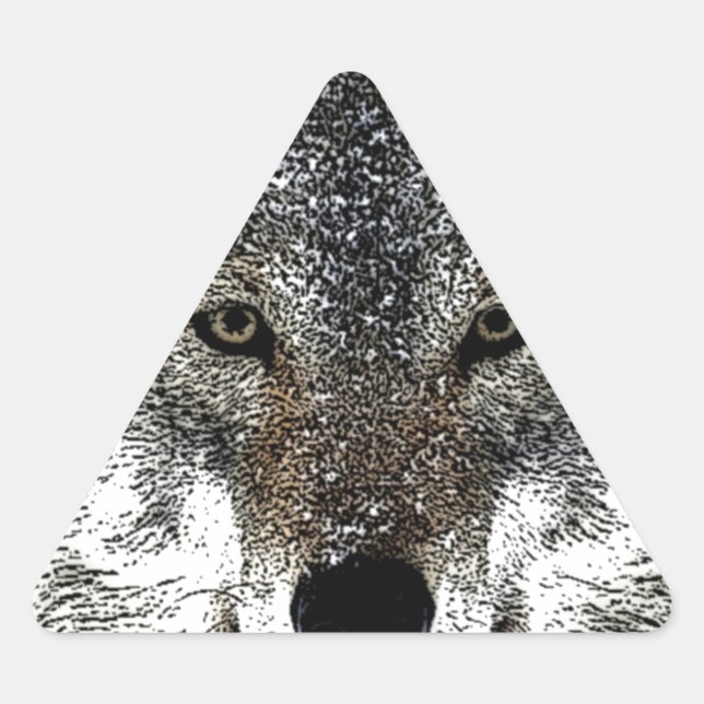 Pegatina Triangular Wolf Eyes (Anverso)