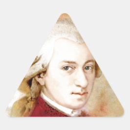 Pegatina Triangular Wolfgang Amadeus Mozart im Aquarell Stil