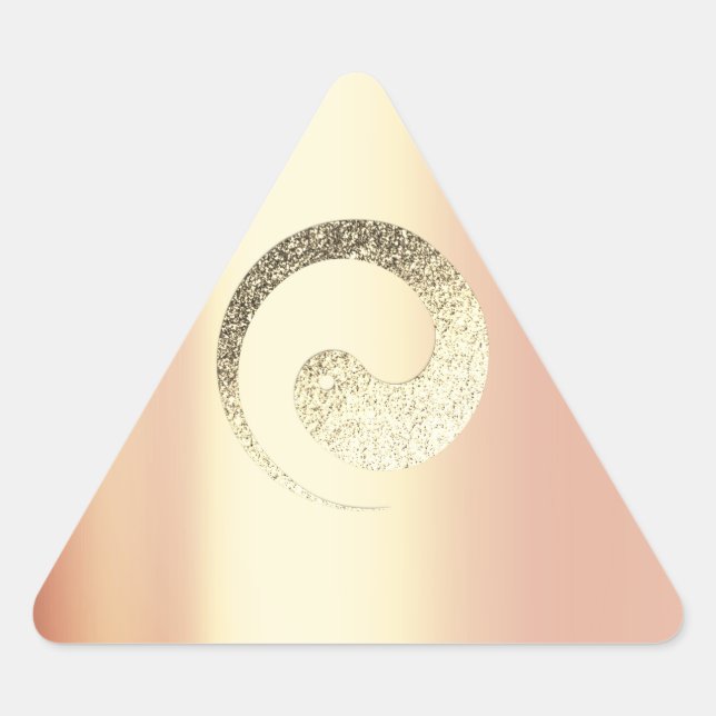 Pegatina Triangular Ying Yang Balance Rosa Gold Pace Triángulo Espirit (Anverso)