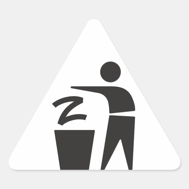 Pegatina Triangular Z a la basura (Anverso)