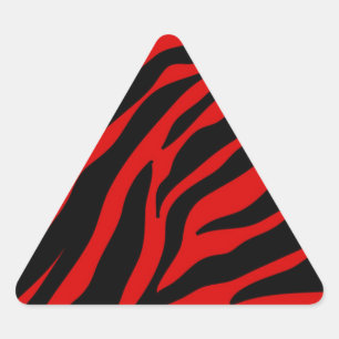 Pegatina Triangular zebra roja