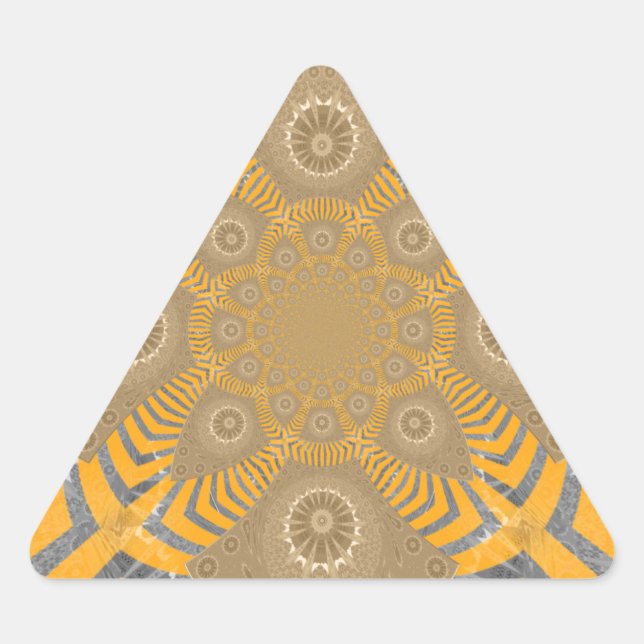 Pegatina Triangular Zephyr dorado: Elegancia en amarillo dorado y crom (Anverso)