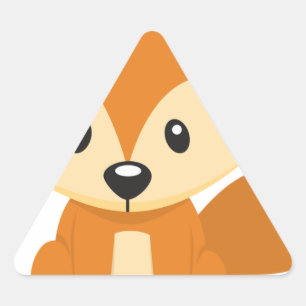 Pegatina Triangular Zorro astuto